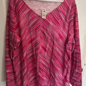 Talbots V-Neck Pink Top, 2x